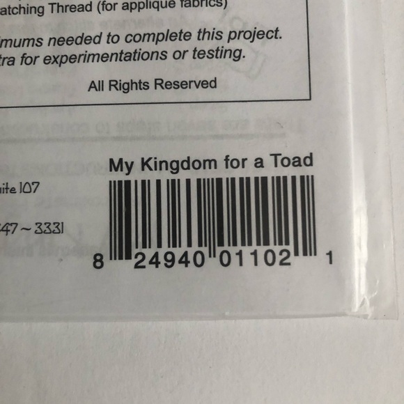 4/$15 Quilt Pattern My Kingdom for a Toad - Picture 4 of 4